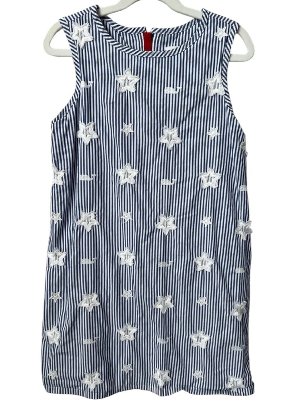 Vineyard Vines Navy & White Nautical Striped Star And Whale Sheath Dress Size 10